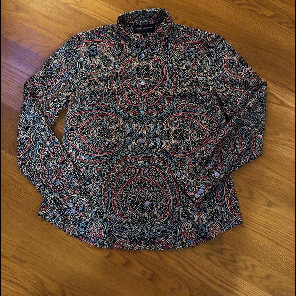Jones New York Ladies Paisley Blouse Size Small - USH1